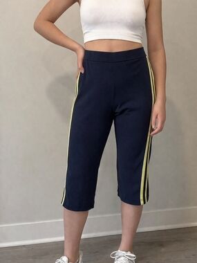 made for life Navy with Yellow Accents Athletic Pants Drawstring Ladies 2X Activ